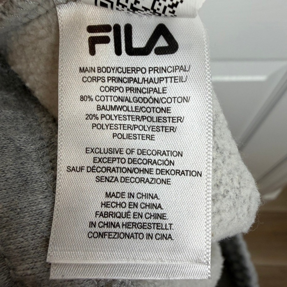 FILA Mens Fleece Jogger Sweatpants L Gray Athleisure Casual Y2K Cozy Retro Sport - Picture 6 of 8